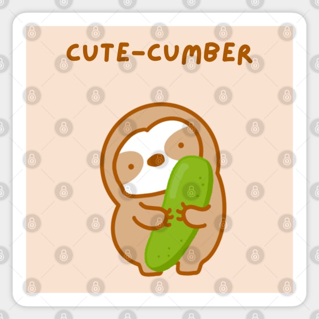 Cute-cumber Cucumber Sloth Sticker by theslothinme